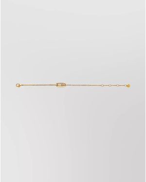 Fendi Crystal Embellished Chain Bracelet - White