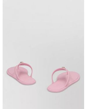 Versace Alia Rubber Slides Open Toe Flat - Pink