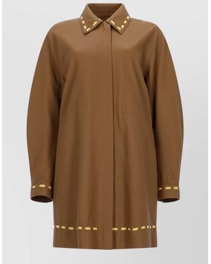 Fendi Leather Coat - Natural