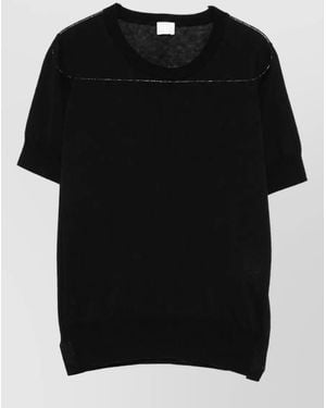 C.t. Plage Cotton Cashmere Crew Neck Short Sleeve T-Shirt - Black