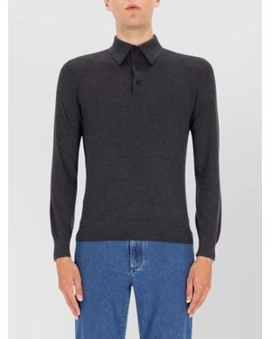 ZEGNA Cashmere Silk Polo Shirt - Blue