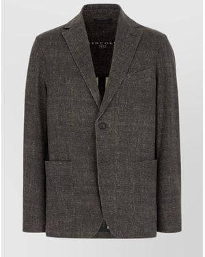 Circolo 1901 Printed Stretch Cotton Blazer - Black