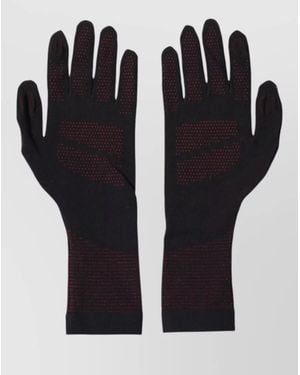 Dolce & Gabbana Dg Logo Cotton Long Textured Gloves - Black