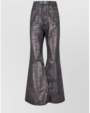 Rick Owens Flared Trousers With Pockets And Loops - Grey