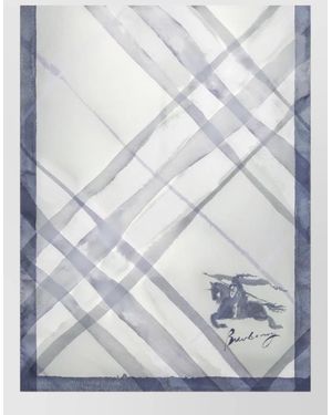 Burberry Lightweight Soft Texture Signature Logo Scarf - Grey