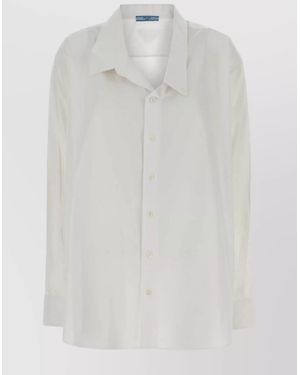 Prada Oversized Shirt With Long Cuffed Sleeves - White
