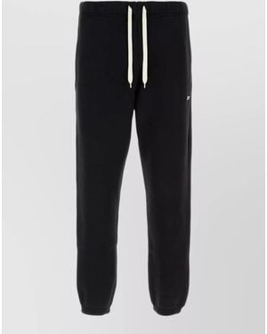 Autry Cotton Sweatpants Side Pockets Back Pocket Ribbed - Black