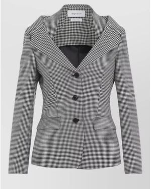 McQueen Off Shoulder Tailored Jacket Harness Detail - Grey