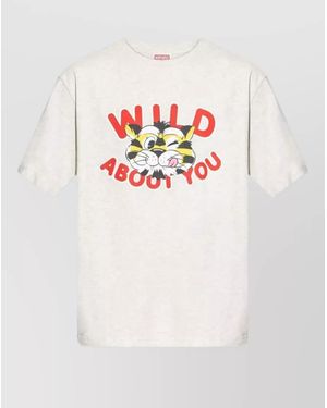 KENZO Cotton Wild Tiger Printed Short-Sleeve T-Shirt - Pink