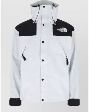 The North Face Hooded Jacket Colour Block Adjustable Drawstrings - White