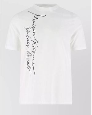 Maison Kitsuné Crew Neck Graphic Print Short Sleeve Shirt - White