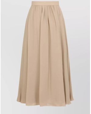 Ralph Lauren A Line Skirt Pleated High Waist - Natural