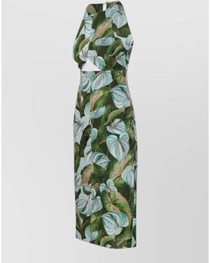 FARM Rio Diamond Cutout Midi Dress - Green