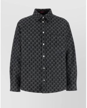 Gucci Reversible Wool And Denim Shirt - Black