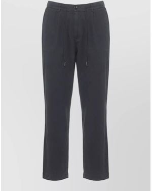 Woolrich Straight Cotton Linen Tailored Trousers Belt Loops - Grey