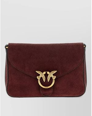 Pinko Love Bag Mini Leather Clutch Bag - Purple