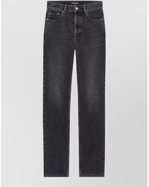 Saint Laurent High-Rise Straight-Leg Pants - Blue