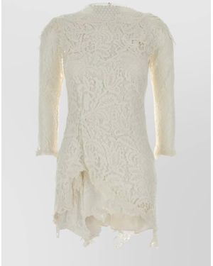 Isabel Marant Rubiana Lace Dress Asymmetric Hem - White