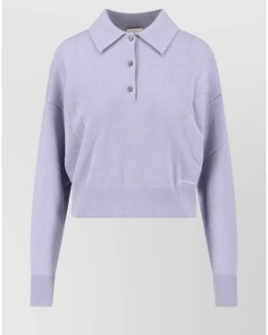 Calvin Klein Collared Knitwear With Ribbed Cuffs And Hem - Purple