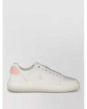 Calvin Klein Leather Lace-Up Sneakers - White