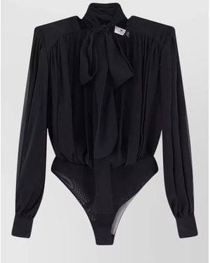 Elisabetta Franchi Silk Long-Sleeve Blouse - Blue