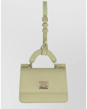 Dolce & Gabbana Dauphine Leather Key Case Hardware - Green