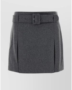 A.P.C. Wool Pleated Mini Skirt - Grey