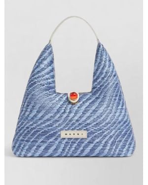Marni Top Handle Mini Tote Wave Pattern - Blue