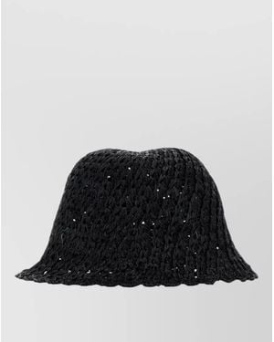 Helen Kaminski Raffia Rio Bucket Hat Wide Brim - Black