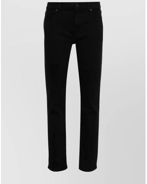 7 For All Mankind Mid Rise Relaxed Skinny Jeans - Black