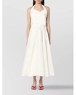 Patou Dress With A Bow On The Back - White