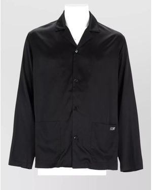 MM6 by Maison Margiela Tailored Jacket Long Sleeves Notched Lapel Pockets - Black