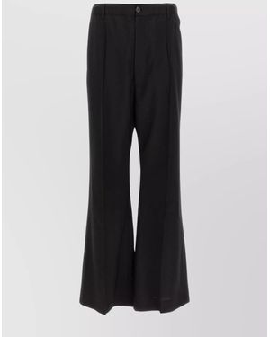Marni Virgin Wool Wide-Leg Trousers - Black