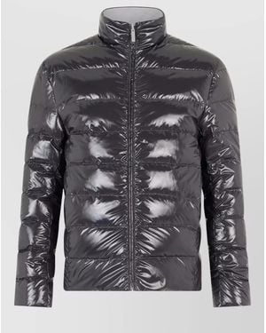 Thom Browne Reversible Quilted Down Jacket High Collar - Gray