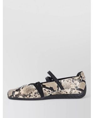 PUMA Leather Snake-Effect Ballerina Shoes - Multicolour