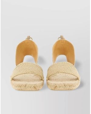 Castañer "Woven Texture" Open Toe Espadrille - Natural