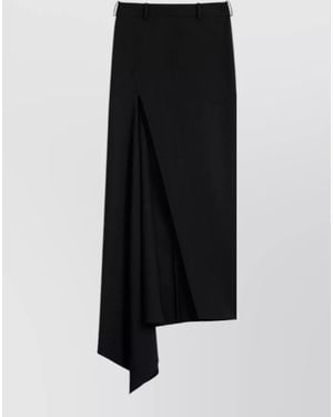 Givenchy Wool Asymmetric Maxi Skirt - Black