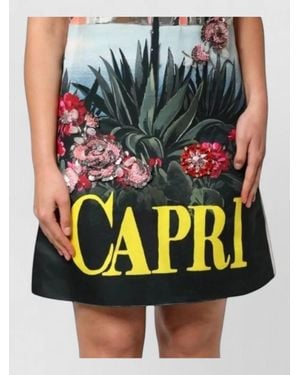 Dolce & Gabbana Crystal Embellished A Line Mini Dress Capri - Green