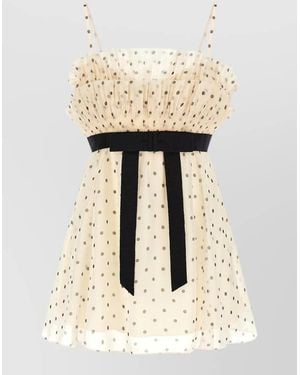Zimmermann Polka-Dot Pleated Cami Top - Natural