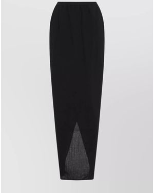 Rick Owens Wool Slim-Fit Asymmetric Wrap Maxi Skirt - Black