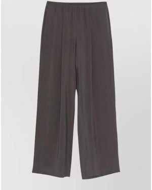 Alysi Wide Leg Pants Elasticated Waistband Pocket - Gray