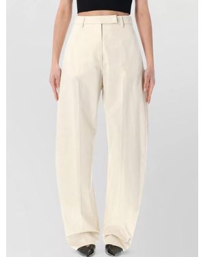 Thelatest Dina High Waist Pleated Wide Leg Trousers - Natural