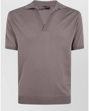 Filippo De Laurentis Short-Sleeve Polo Shirt - Grey
