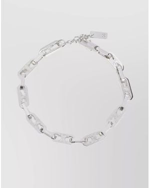 Celine Small Octagon Chain Link Bracelet - White