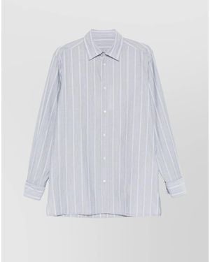 Maison Margiela Striped Cotton Shirt - White