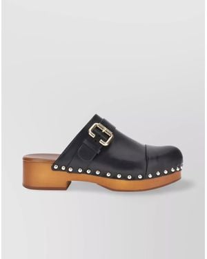 Chloé Leather Mules - Black