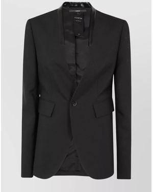 SAPIO Mohair Tux Single Brested Blazer - Black
