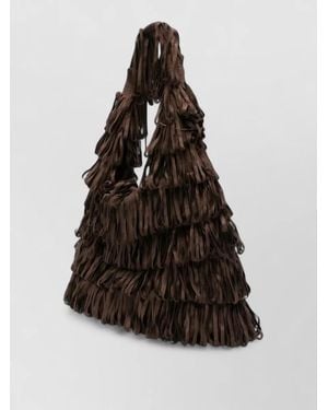 La Milanesa Tiered Fringe Medium Tote Bag - White