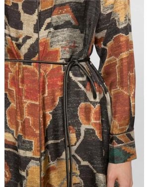 Pierre Louis Mascia Silk Printed Long-Sleeve Maxi Dress - Multicolour