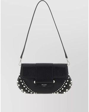 Jimmy Choo Bar Wallet Chain Bag Adjustable Strap - White